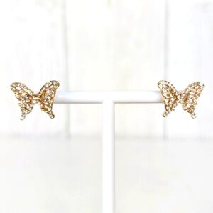 Butterfly Earrings with Rhinestones Stud Earings